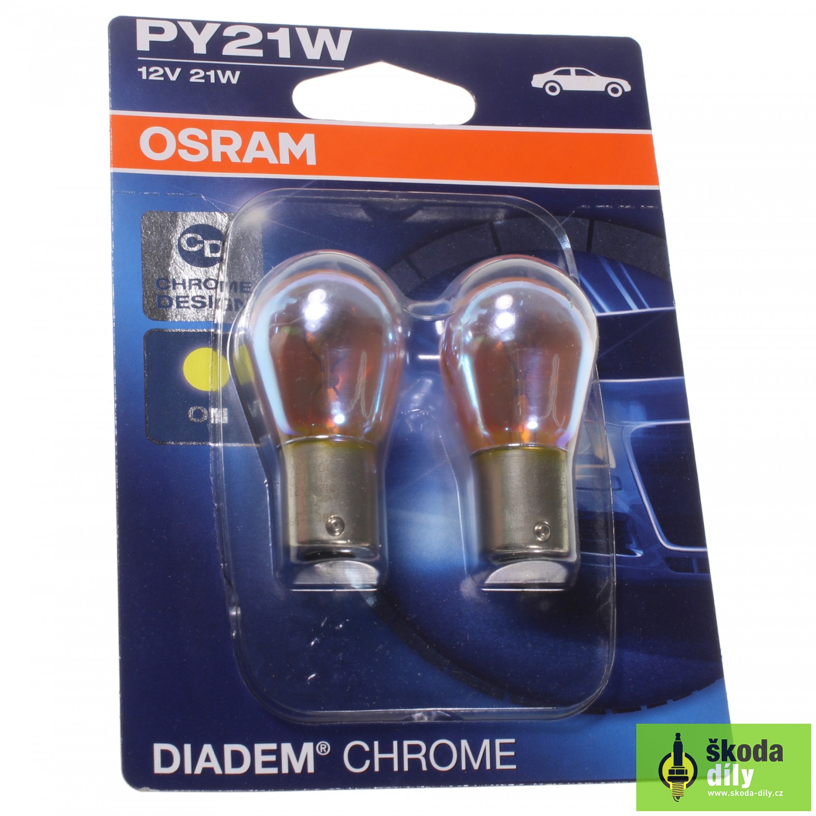 OSRAM® Blinkerbirne PY21W 12V 21W BAU15s Diadem Chrome Blister