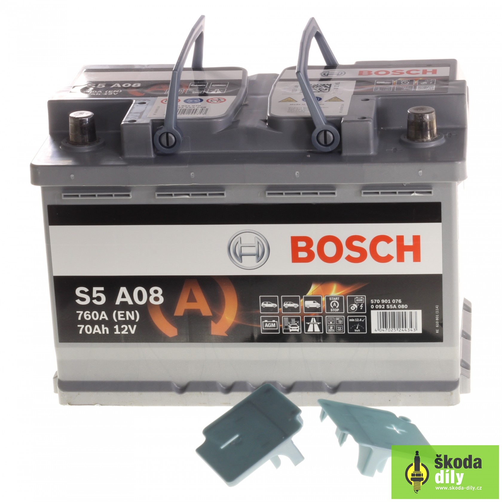 Autobaterie 12V 68AH AGM Škoda 000915089BC